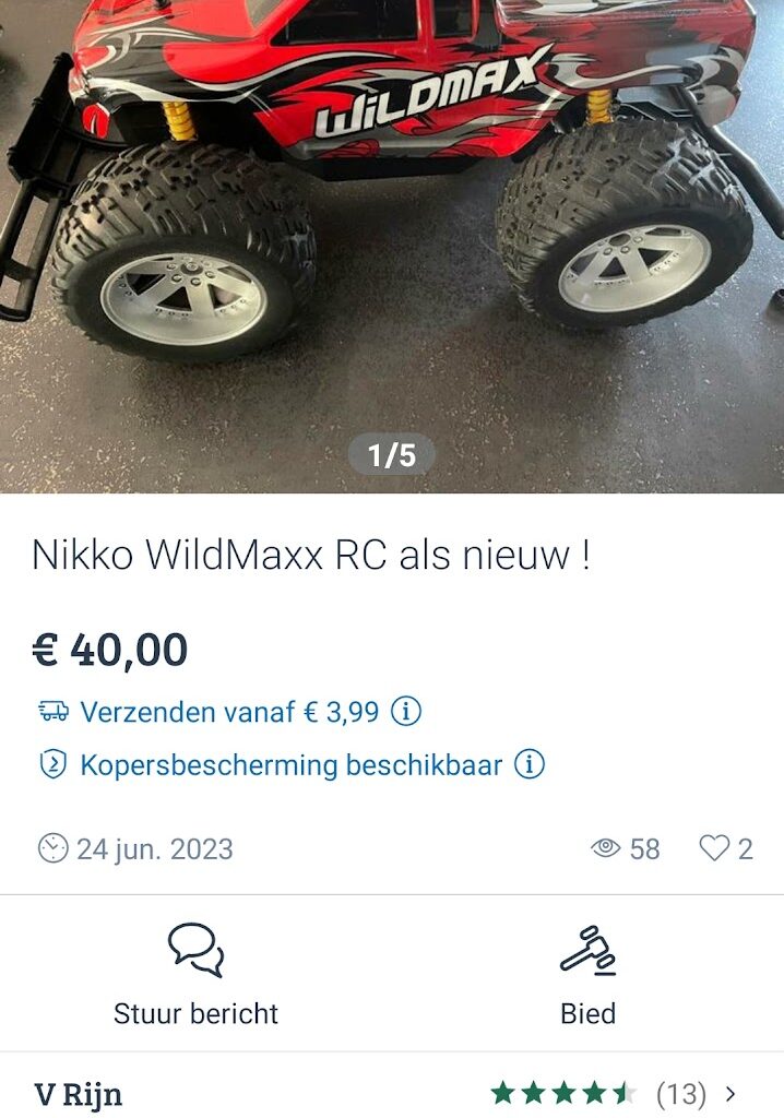 Een advertentie op marktplaats